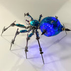 Araña Mecha Batalla Azul Cyberpunk Metal 3D