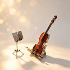 Violín Miniatura Elegante Metal 3D