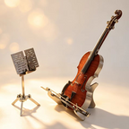 Violín Miniatura Elegante Metal 3D