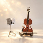 Violín Miniatura Elegante Metal 3D