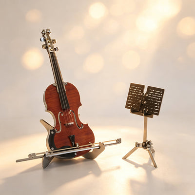 Violín Miniatura Elegante Metal 3D