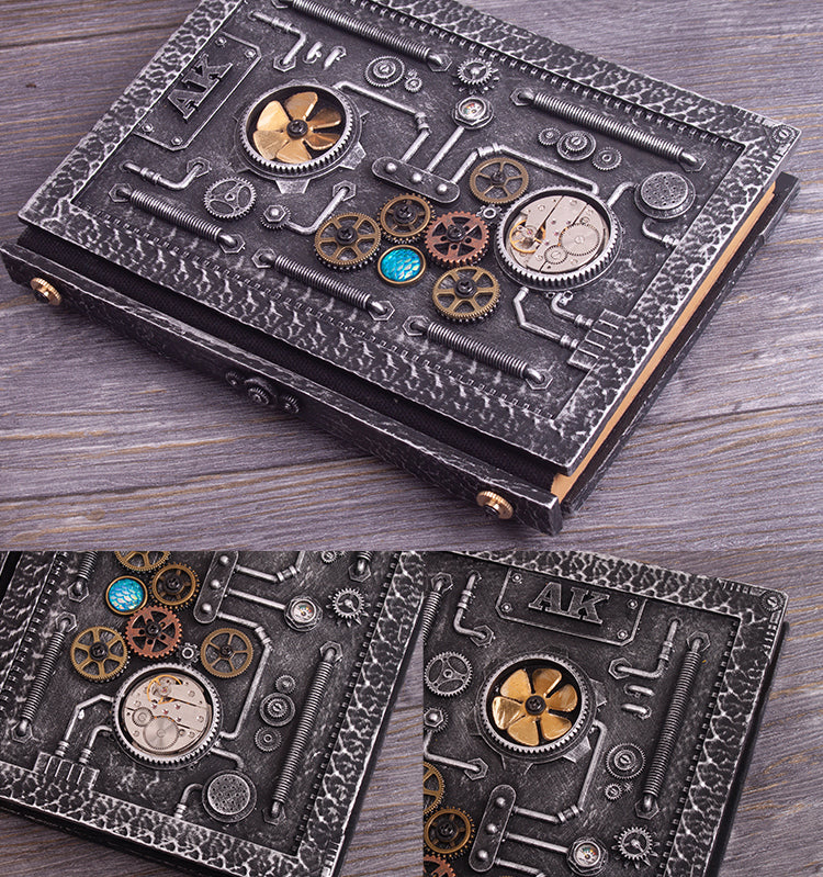 Cuaderno Steampunk Repujado con Caja Regalo