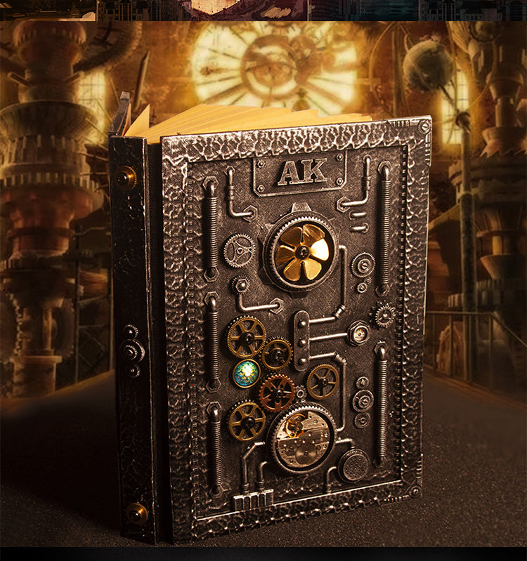 Cuaderno Steampunk Repujado con Caja Regalo
