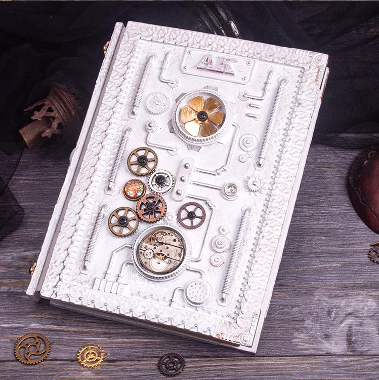 Cuaderno Steampunk Repujado con Caja Regalo