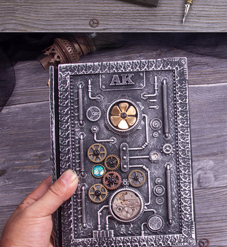 Cuaderno Steampunk Repujado con Caja Regalo