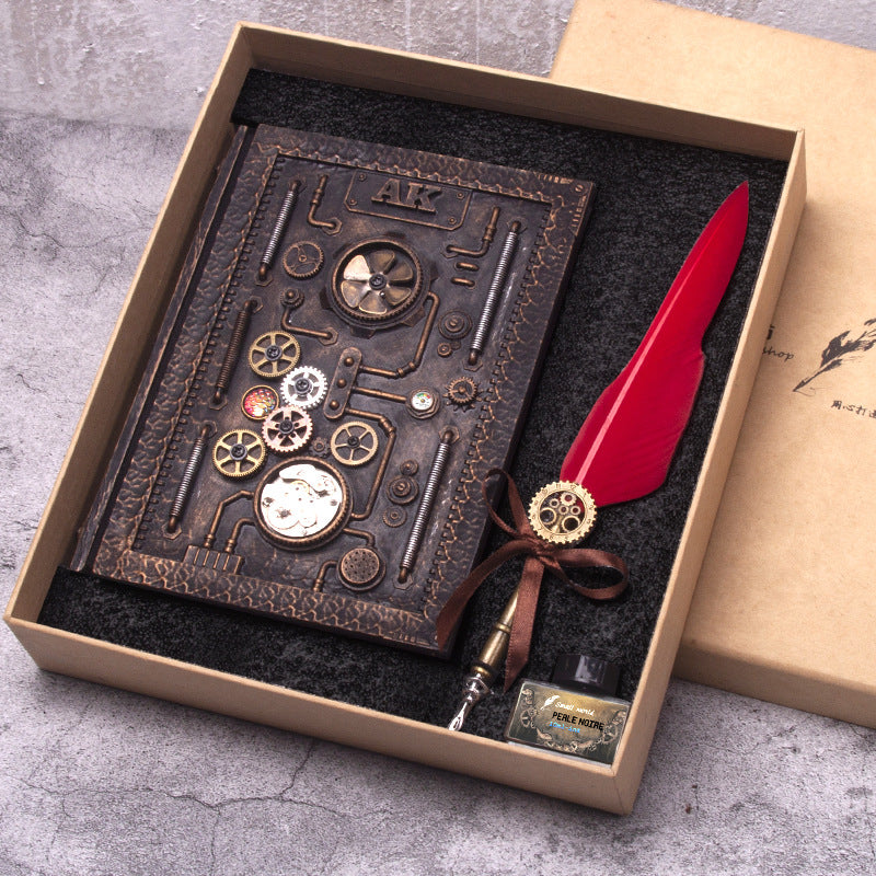 Cuaderno Steampunk Repujado con Caja Regalo