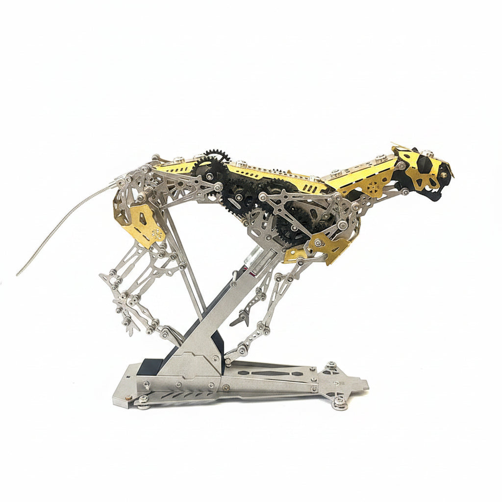 Leopardo Dinámico Mecánico Metal 3D