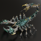 Rey Escorpión de Guerra Grande Mecánico Metal 3D