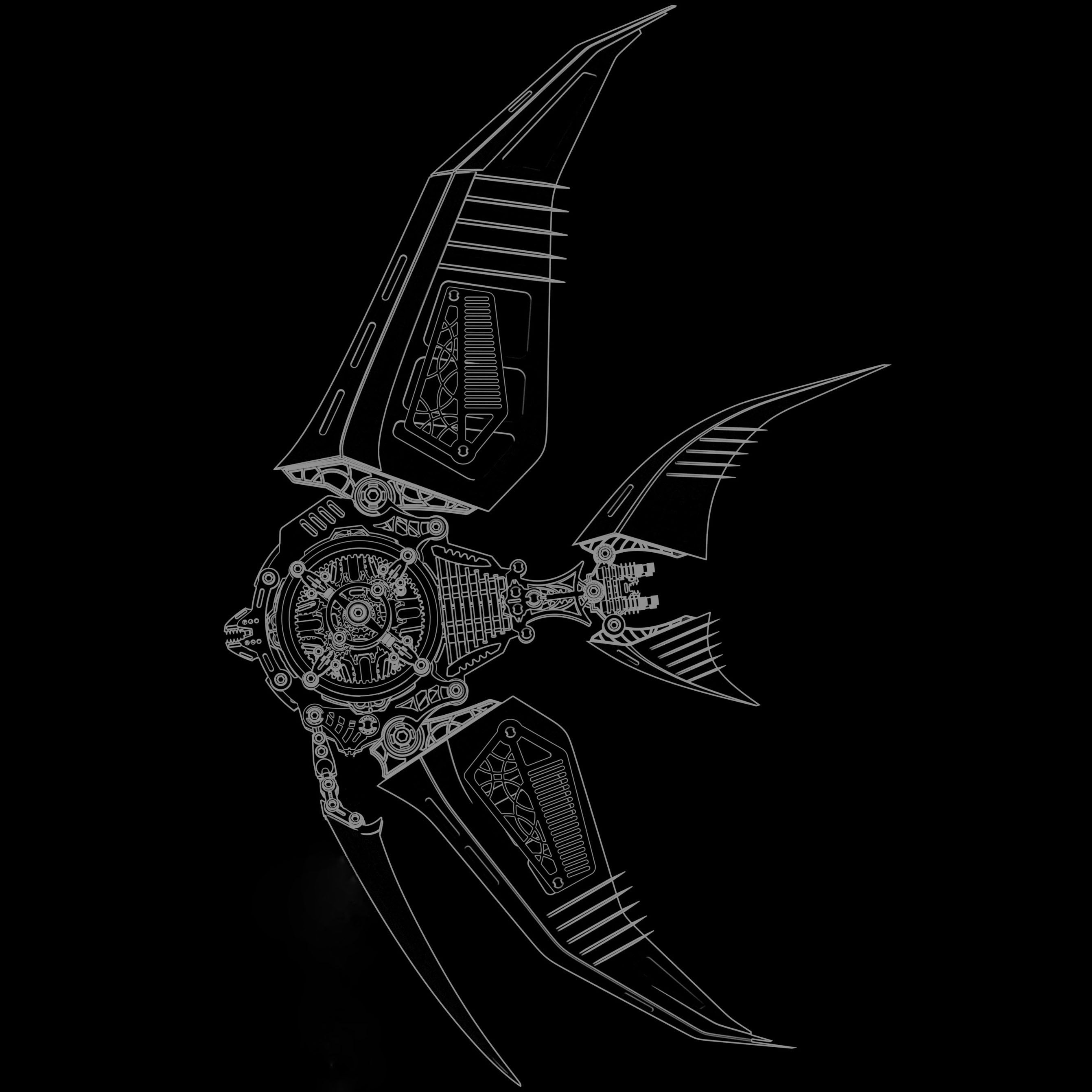 Pez Ángel Mecánico Metal 3D Serie Marina