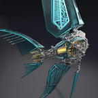 Pez Ángel Mecánico Metal 3D Serie Marina