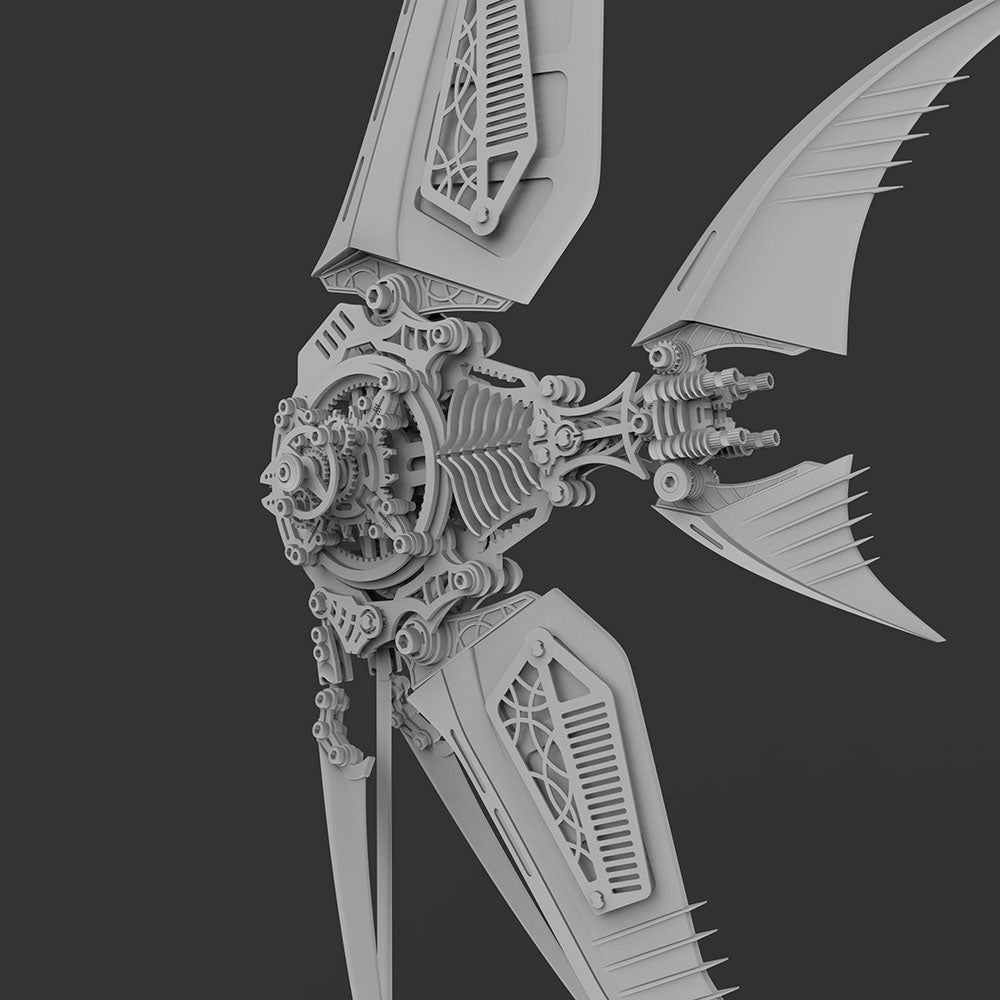 Pez Ángel Mecánico Metal 3D Serie Marina