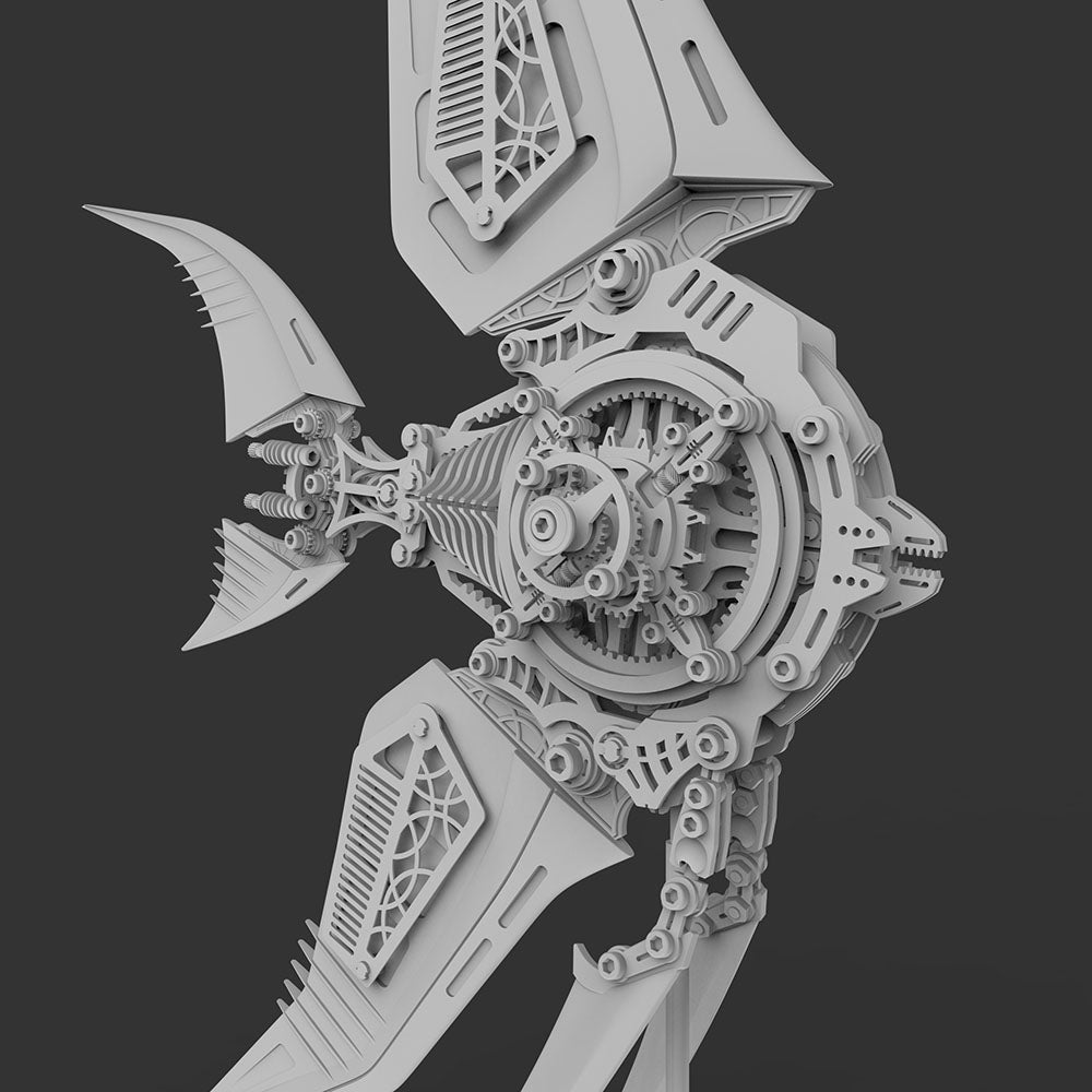 Pez Ángel Mecánico Metal 3D Serie Marina