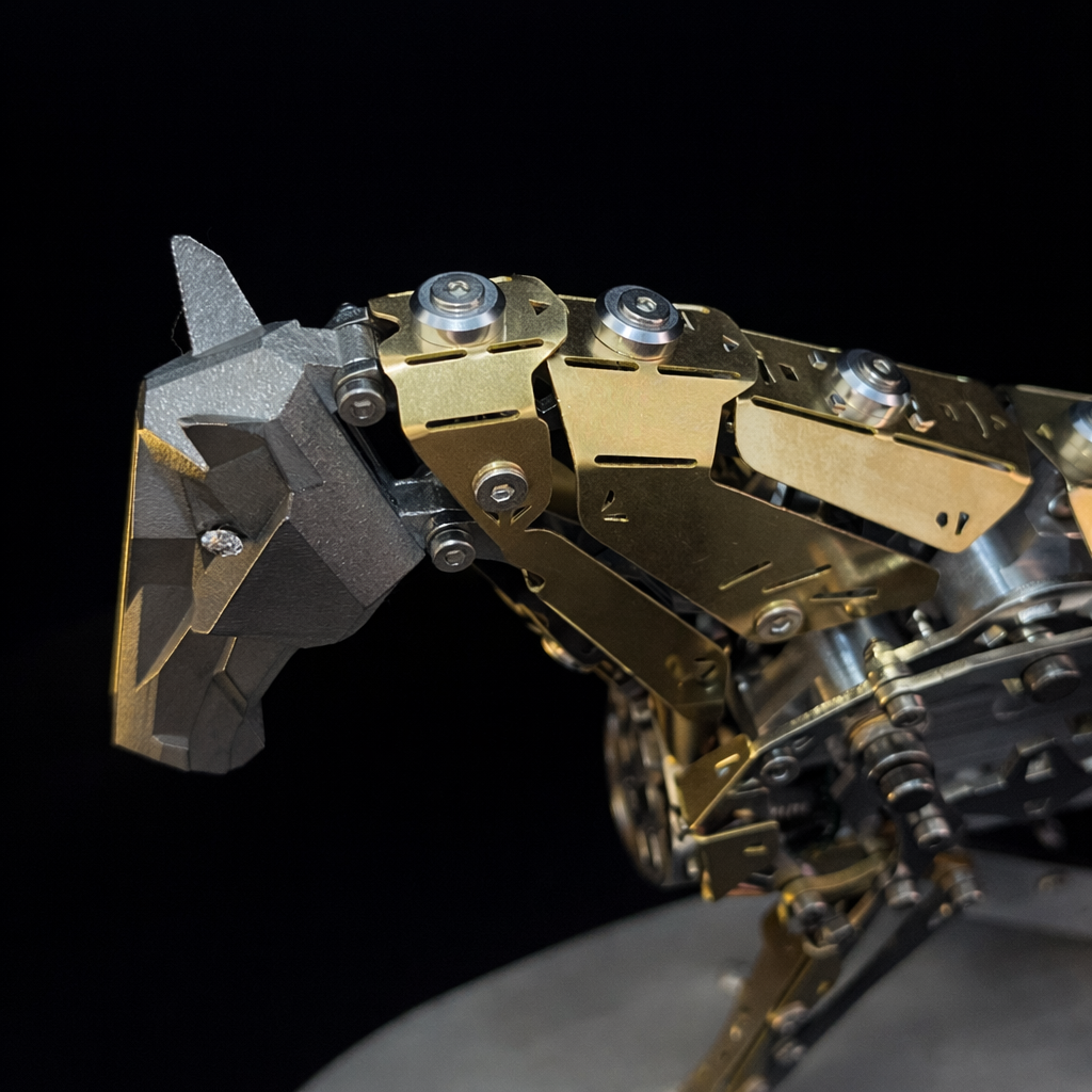 Caballo Mecánico en Movimiento Metal 3D