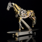 Caballo Mecánico en Movimiento Metal 3D