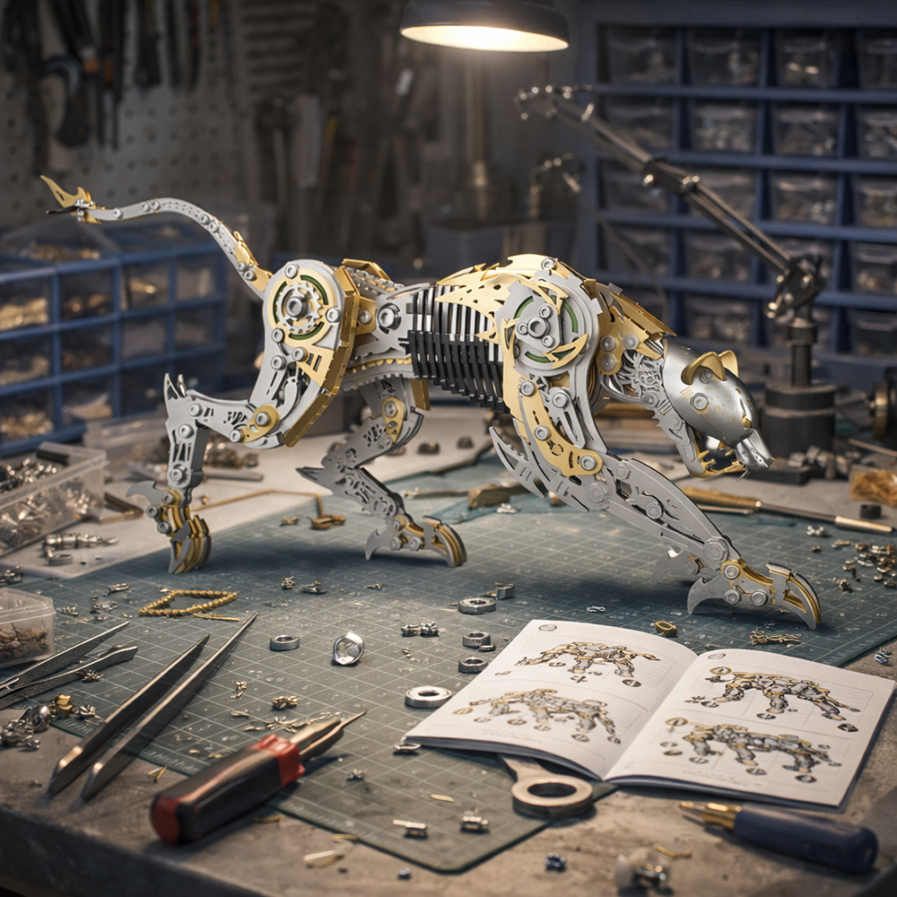 Pantera Mecánica Articulada Metal 3D