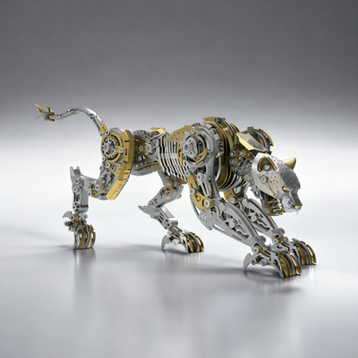 Pantera Mecánica Articulada Metal 3D