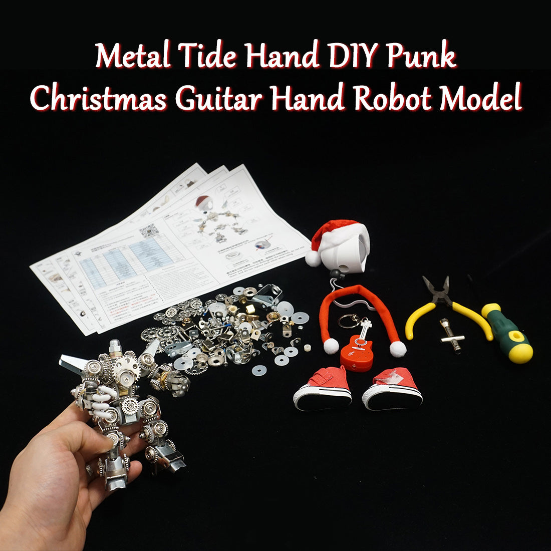 Papá Noel Mecánico Metal 3D Navidad