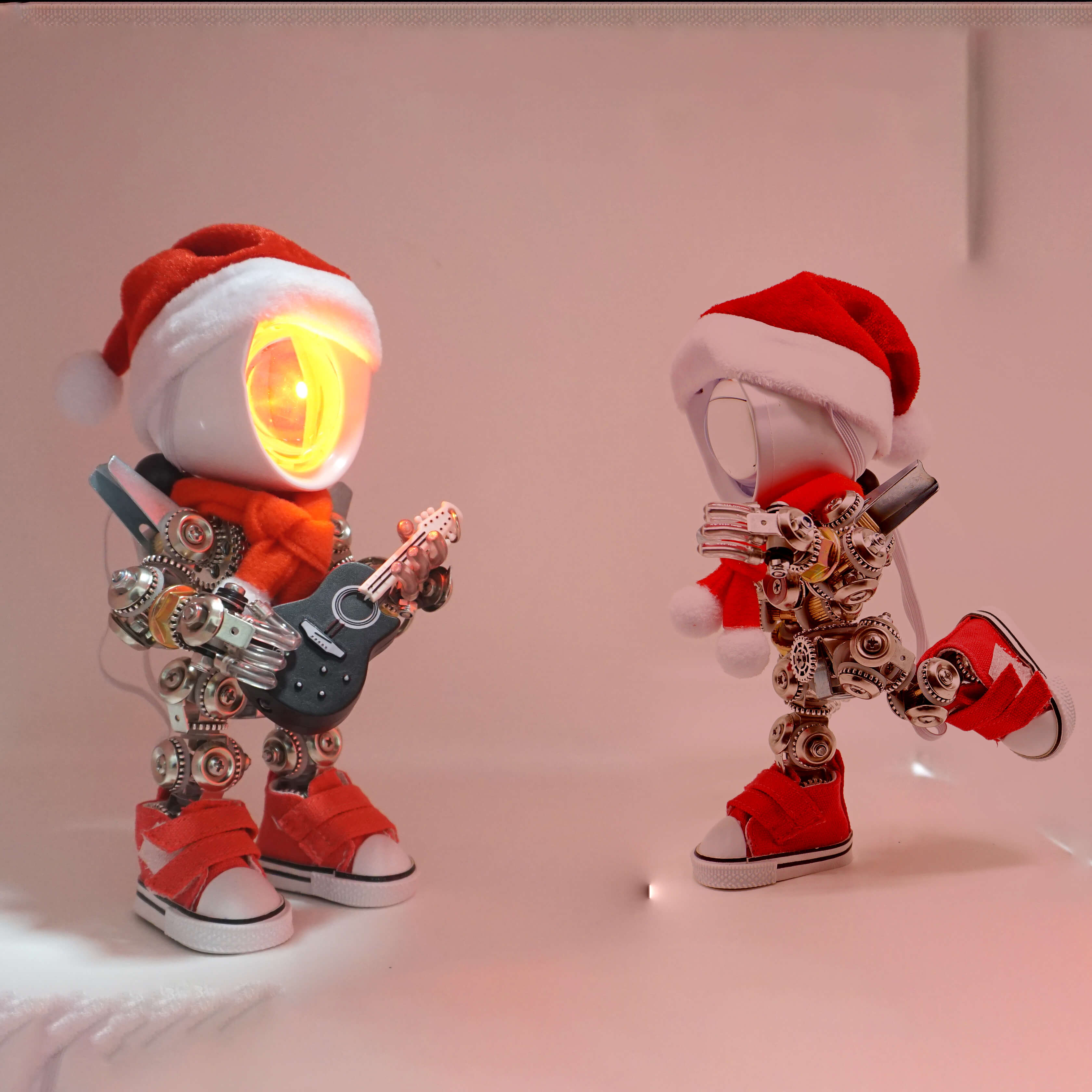Papá Noel Mecánico Metal 3D Navidad