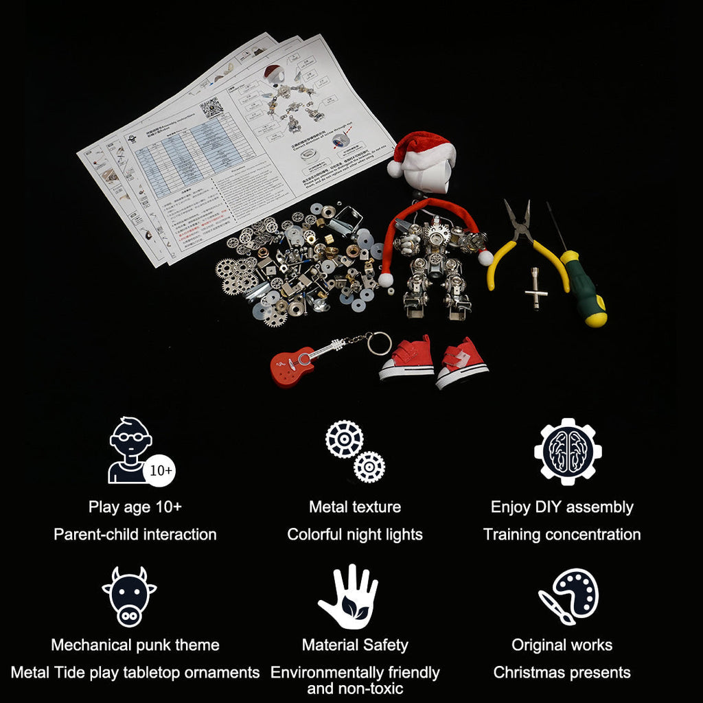 Papá Noel Mecánico Metal 3D Navidad