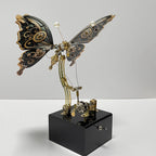 Mariposa Mecánica Steampunk Metal 3D con Caja Musical
