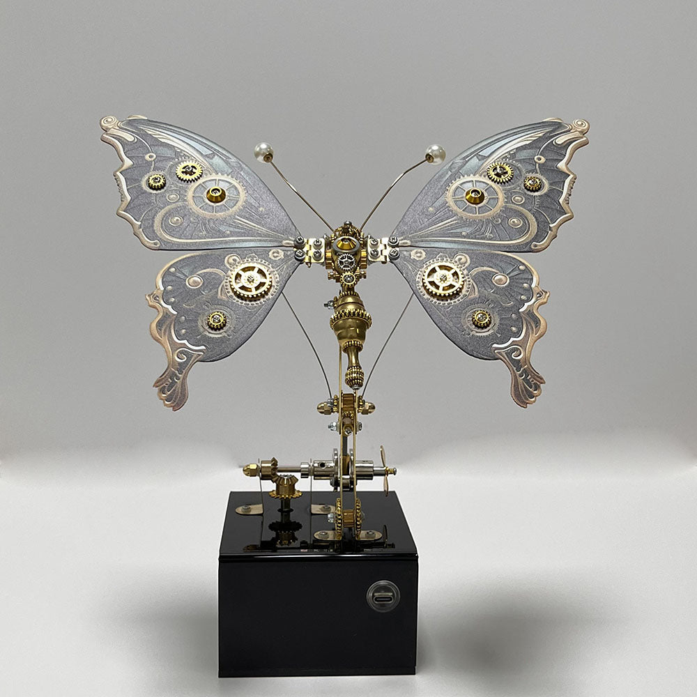 Mariposa Mecánica Steampunk Metal 3D con Caja Musical