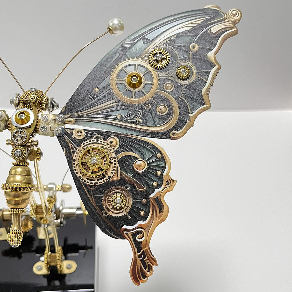 Mariposa Mecánica Steampunk Metal 3D con Caja Musical