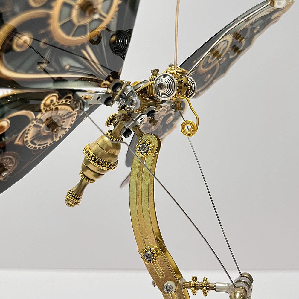 Mariposa Mecánica Steampunk Metal 3D con Caja Musical