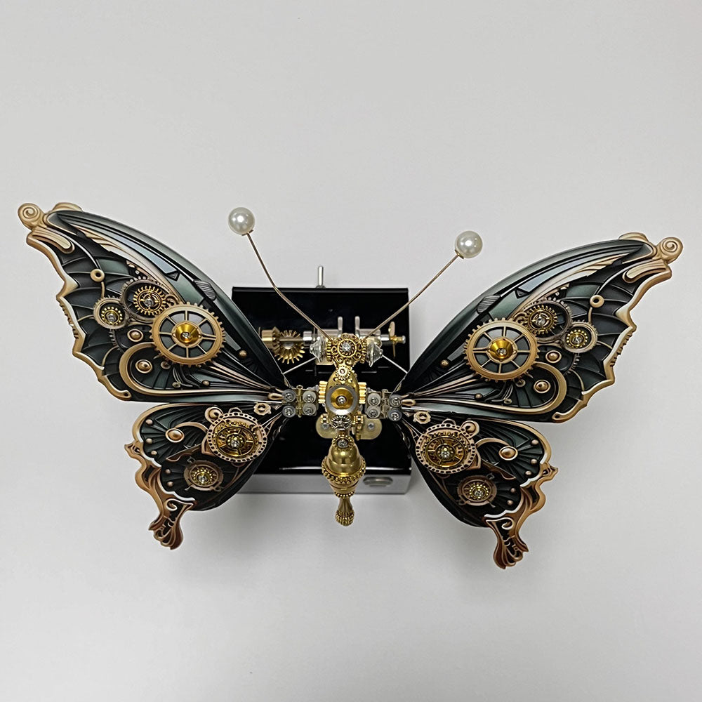 Mariposa Mecánica Steampunk Metal 3D con Caja Musical