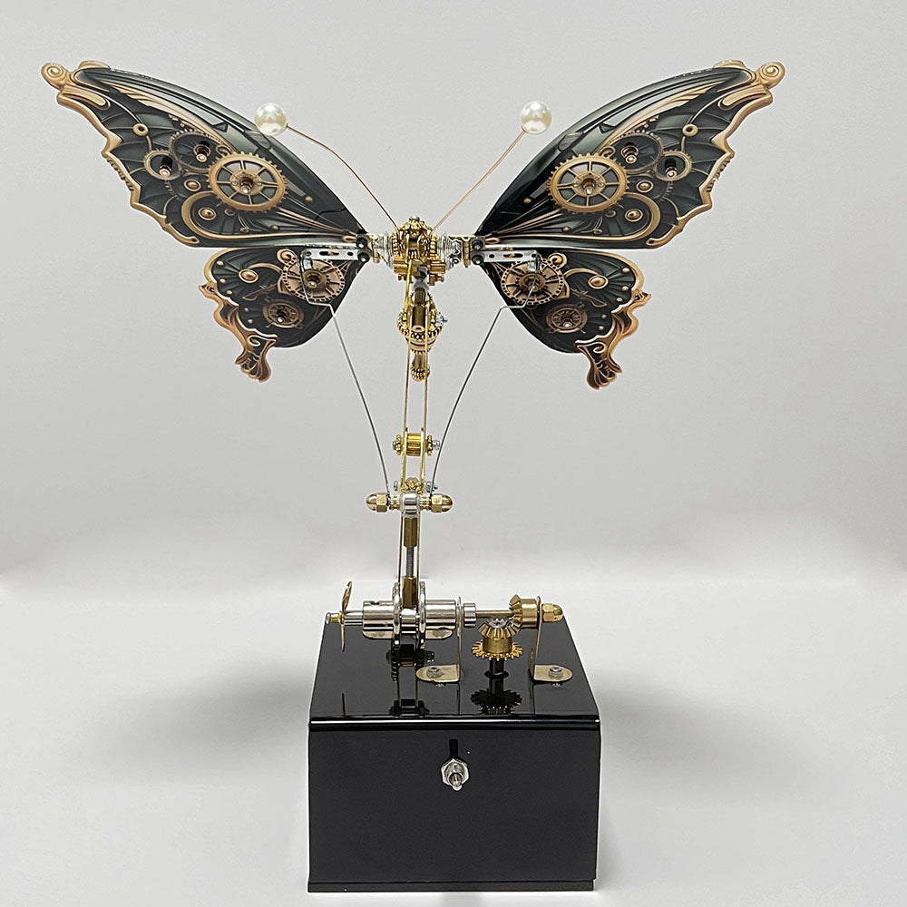 Mariposa Mecánica Steampunk Metal 3D con Caja Musical