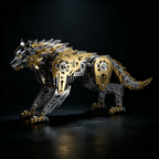 Lobo Mecánico Articulado Metal 3D