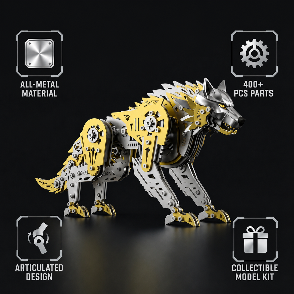 Lobo Mecánico Articulado Metal 3D