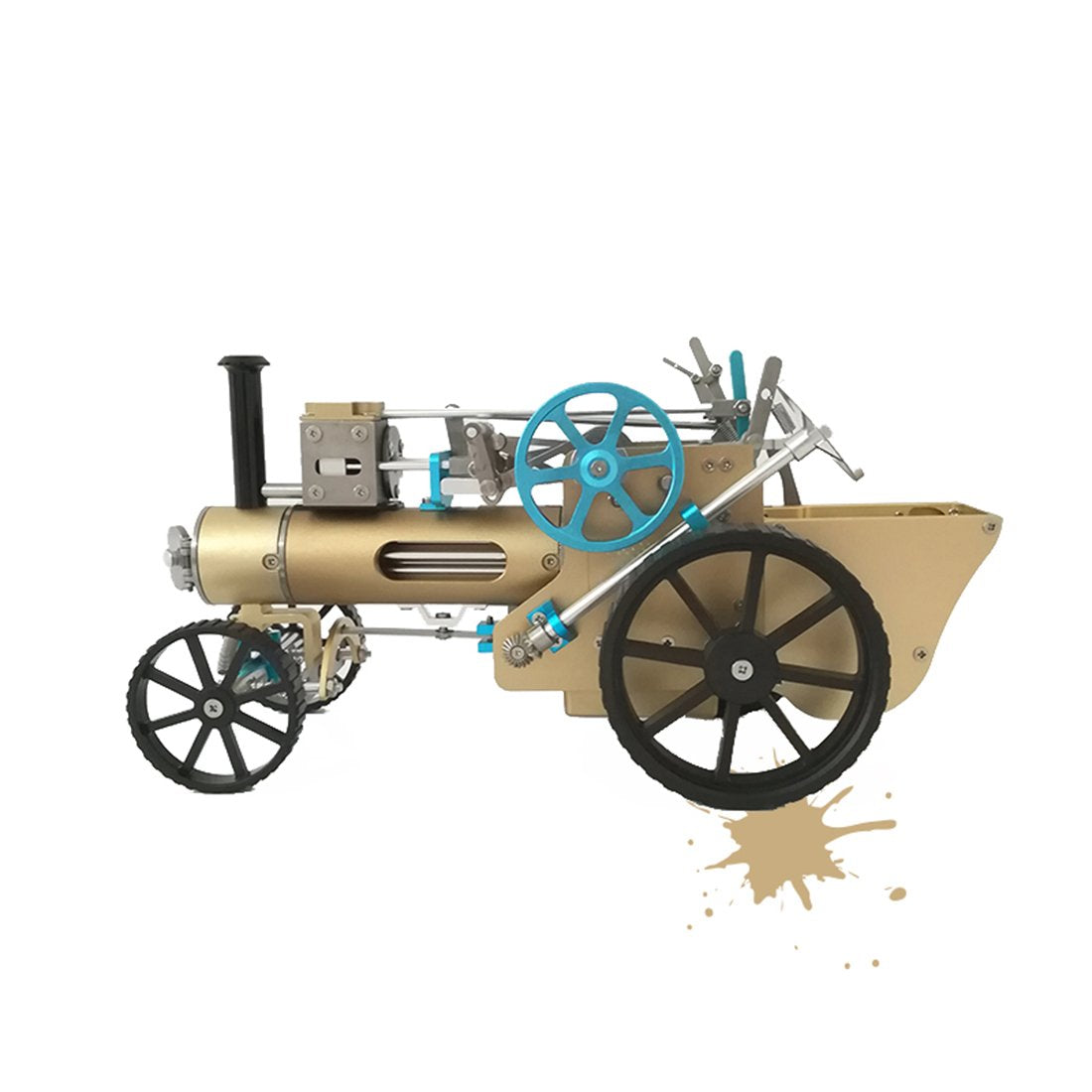 Coche a Vapor Un Cilindro Metal 3D