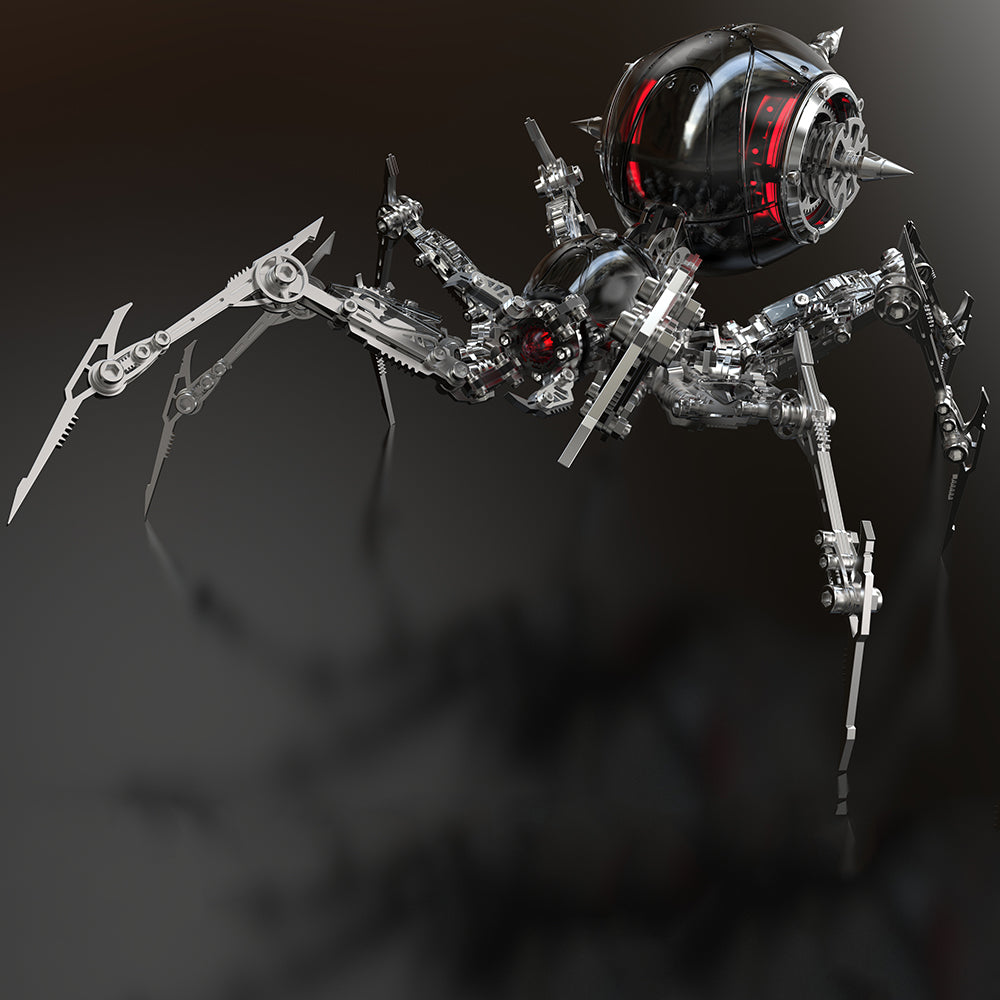 Araña de Batalla Negra Mecánica Metal 3D