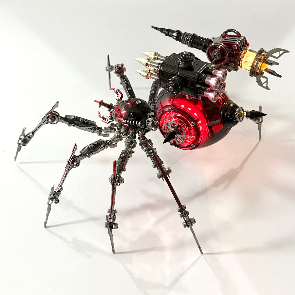 Araña de Batalla Negra Mecánica Metal 3D
