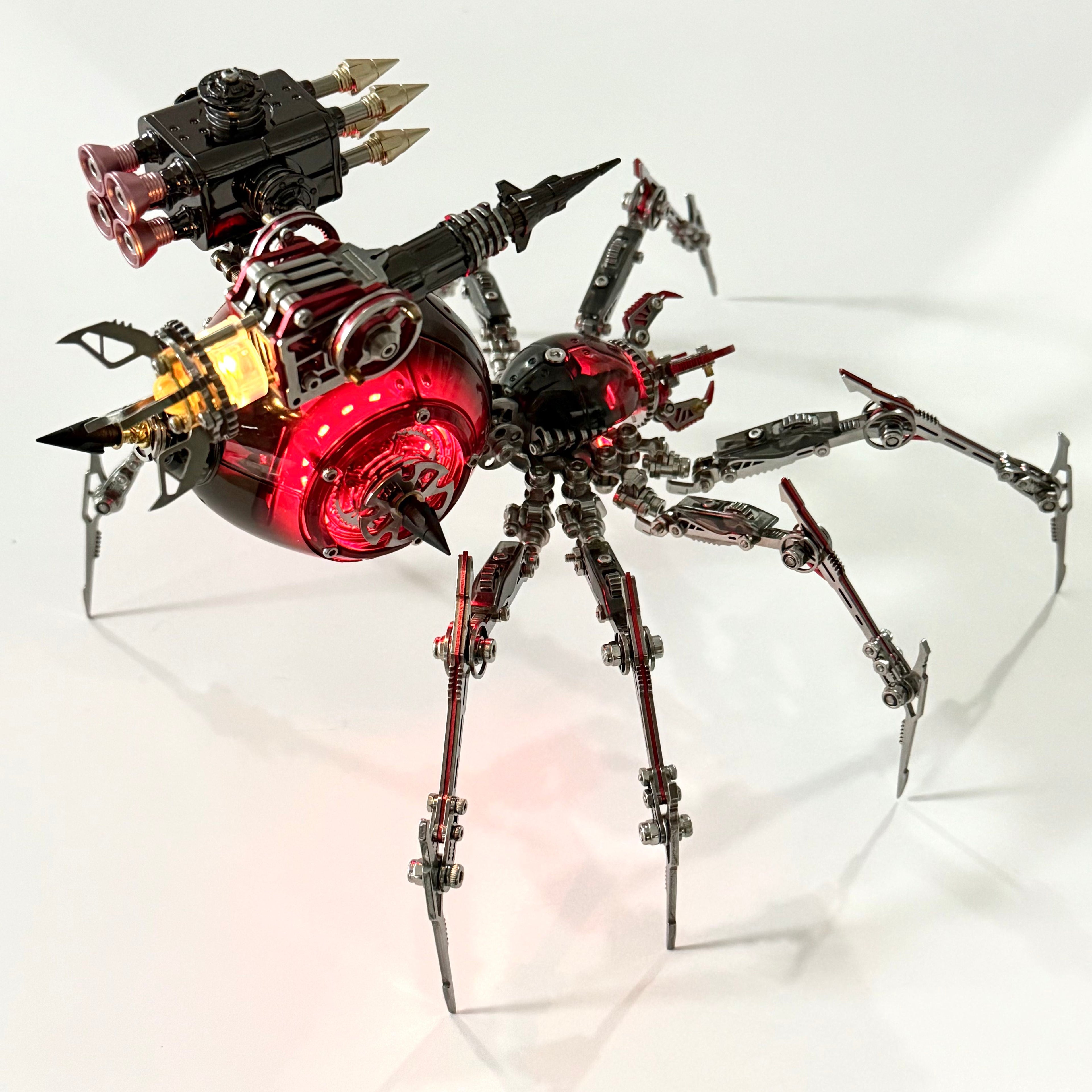 Araña de Batalla Negra Mecánica Metal 3D