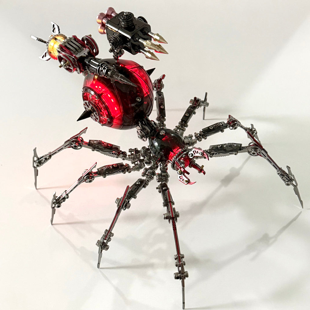 Araña de Batalla Negra Mecánica Metal 3D