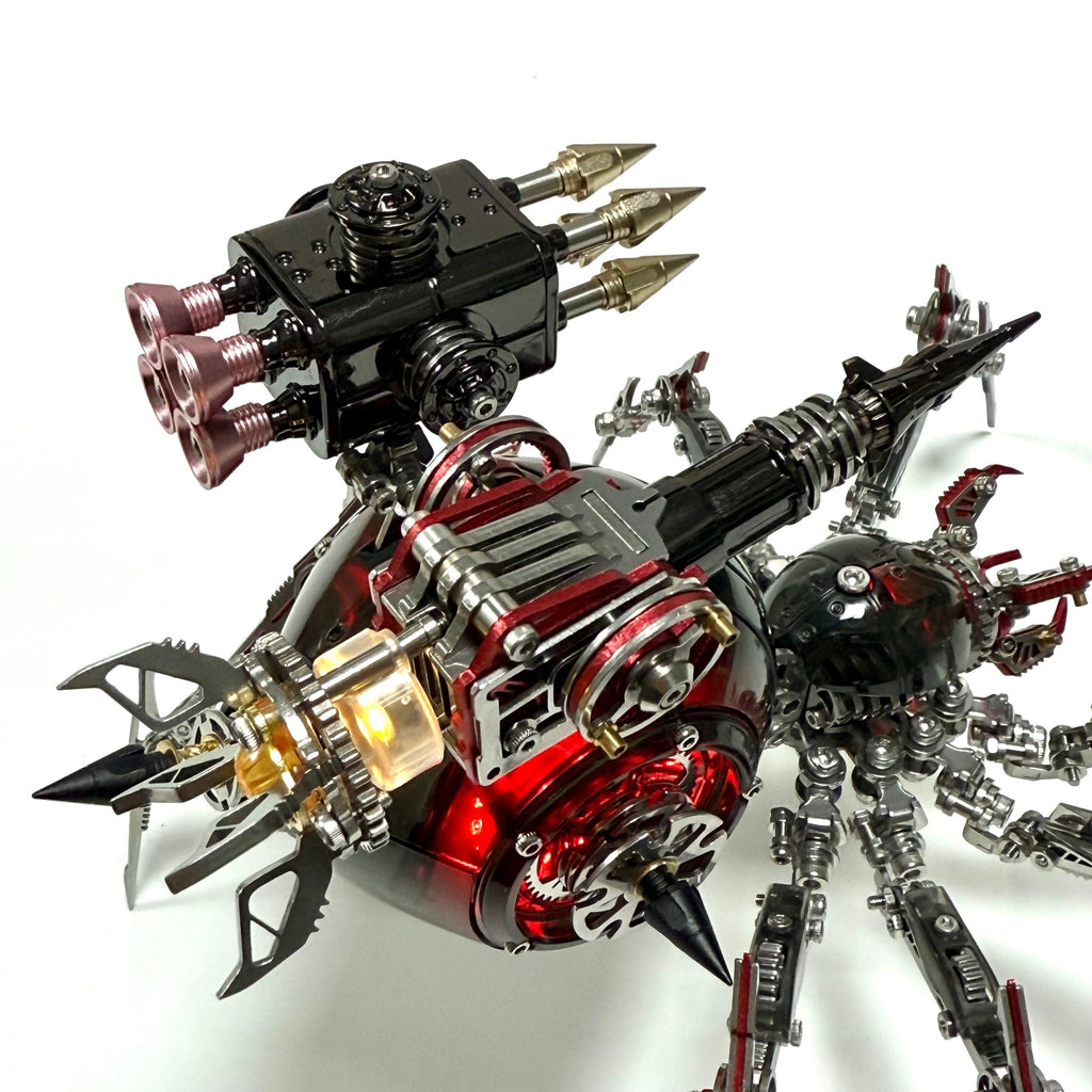 Araña de Batalla Negra Mecánica Metal 3D