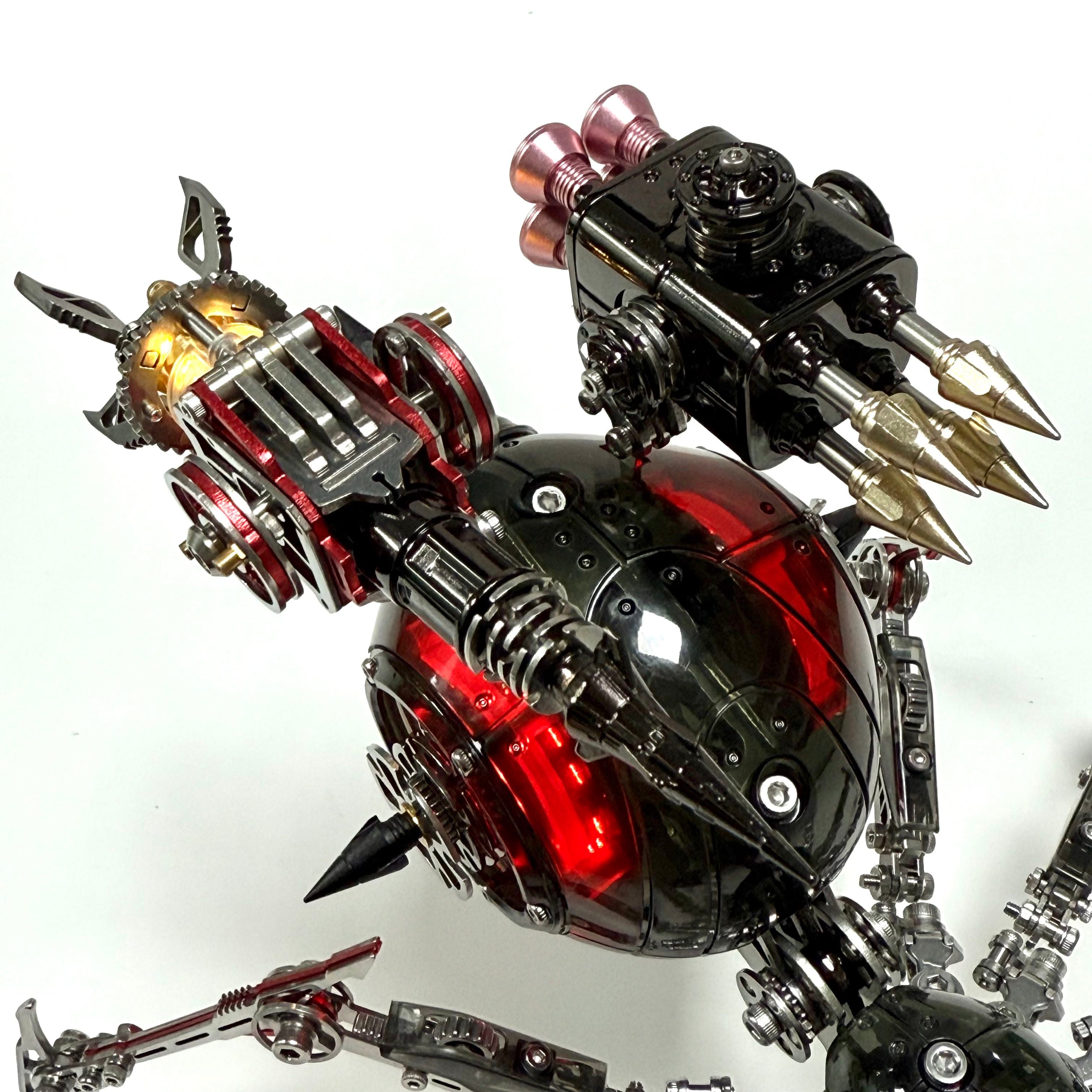 Araña de Batalla Negra Mecánica Metal 3D