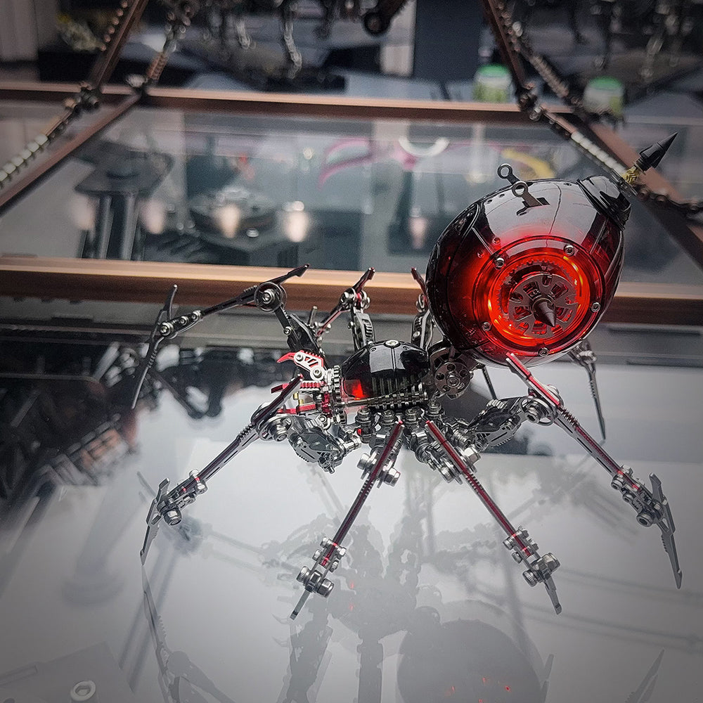Araña de Batalla Negra Mecánica Metal 3D