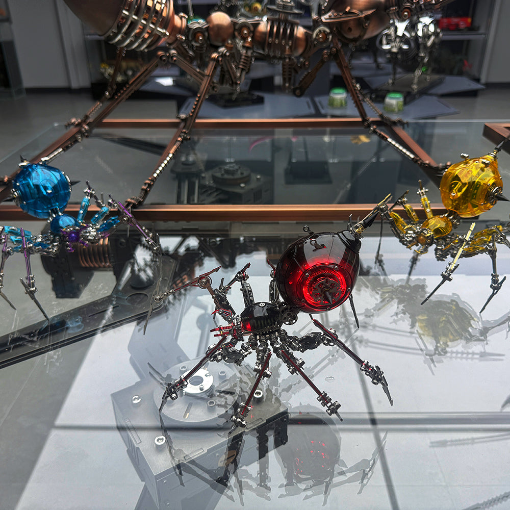Araña de Batalla Negra Mecánica Metal 3D