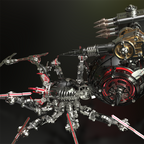 Araña de Batalla Negra Mecánica Metal 3D