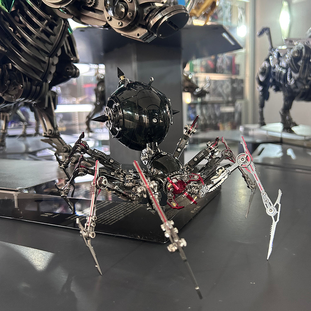 Araña de Batalla Negra Mecánica Metal 3D