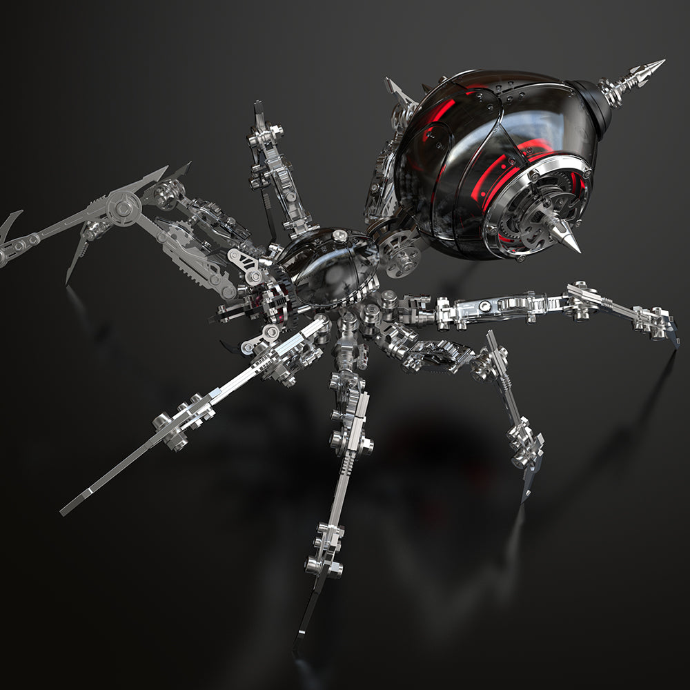 Araña de Batalla Negra Mecánica Metal 3D