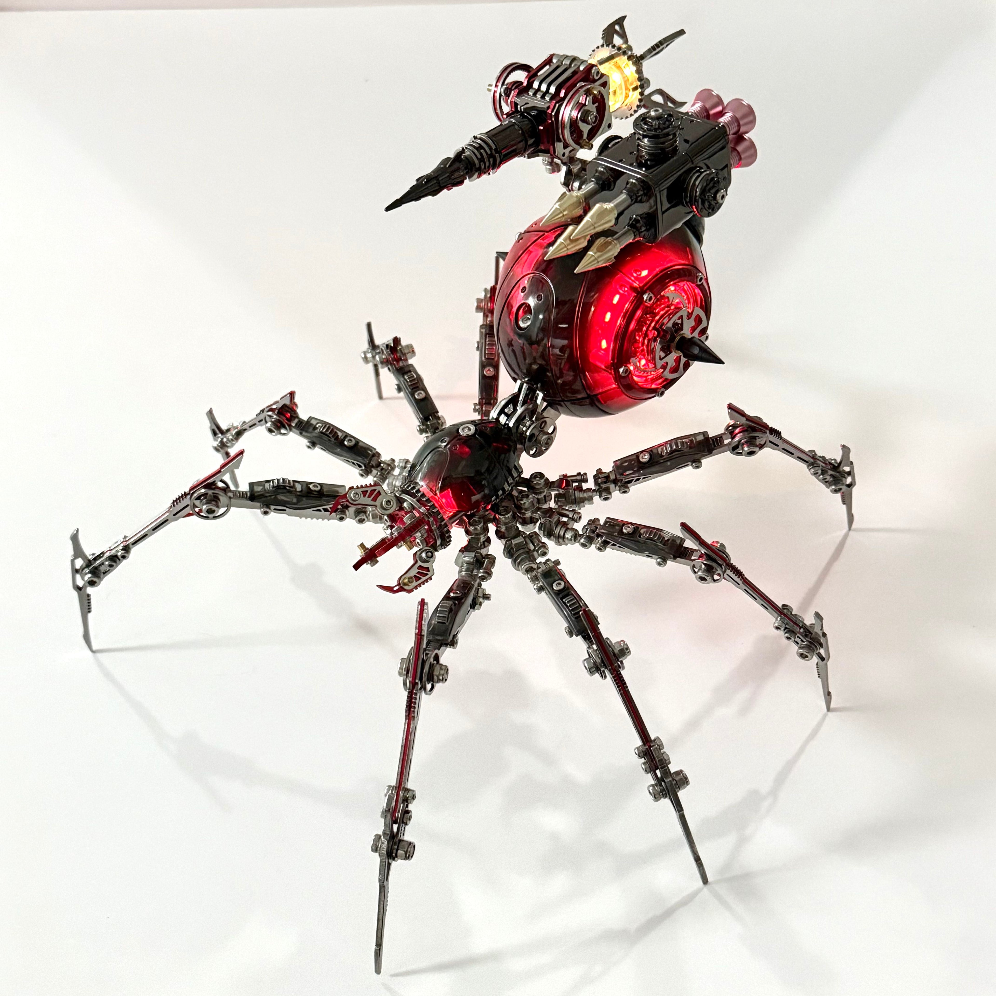 Araña de Batalla Negra Mecánica Metal 3D