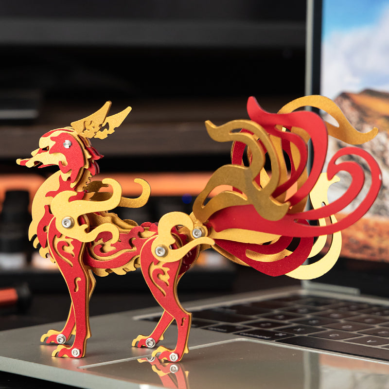 Zorro de Nueve Colas Metal 3D Colorido