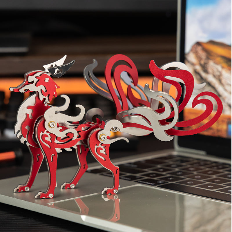Zorro de Nueve Colas Metal 3D Colorido