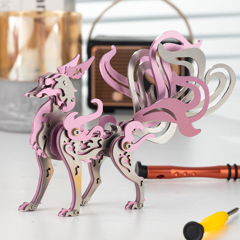 Zorro de Nueve Colas Metal 3D Colorido