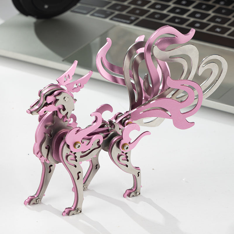 Zorro de Nueve Colas Metal 3D Colorido