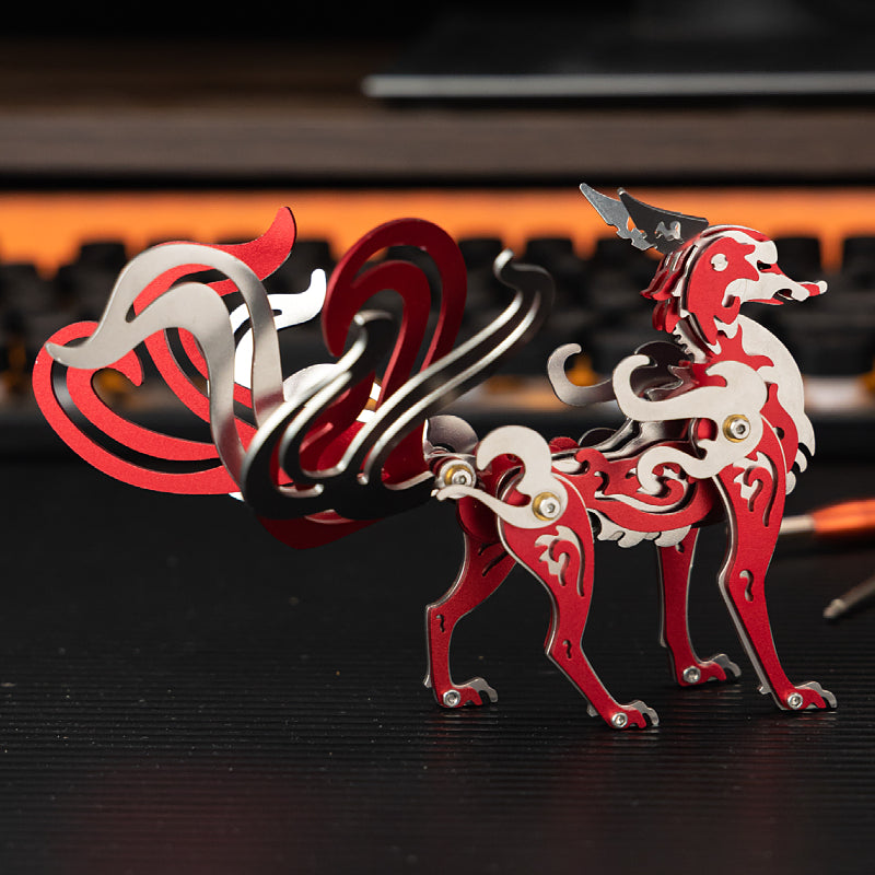 Zorro de Nueve Colas Metal 3D Colorido