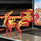 Zorro de Nueve Colas Metal 3D Colorido